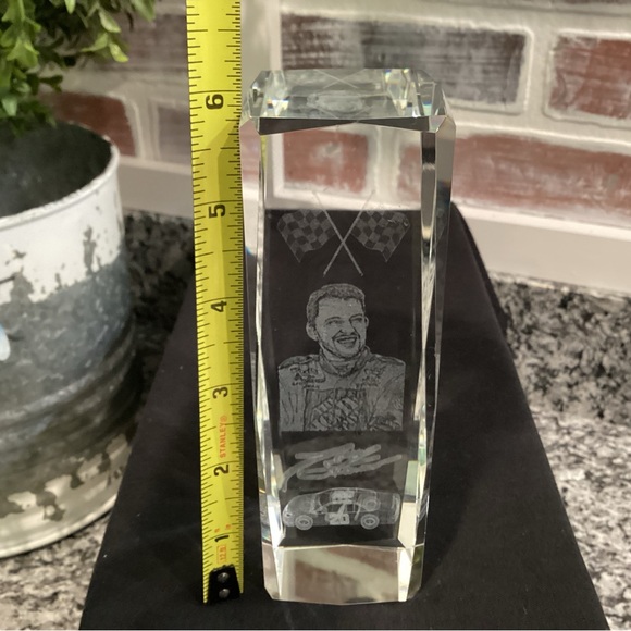 NASCAR - Tony Stewart - Home Depot - Cut Crystal Glass Collectible - Excellent - Picture 2 of 9